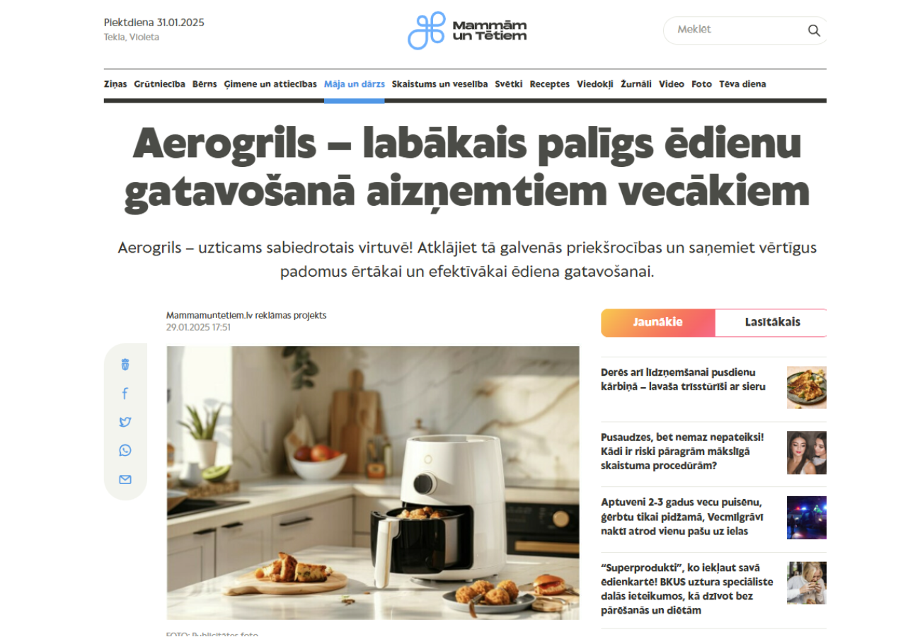 Oro grilis - geriausias maisto ruošimo pagalbininkas