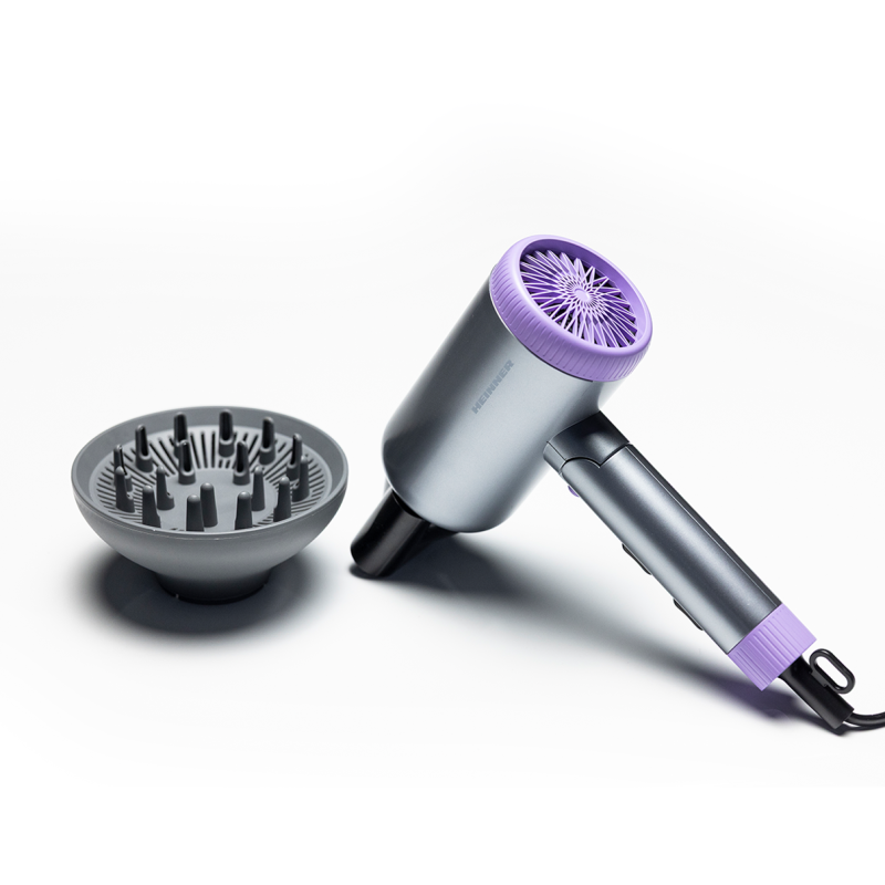 Plaukų džiovintuvas 2000 W, juodas/violetinis, HHD-R20DC-GYV HEINNER