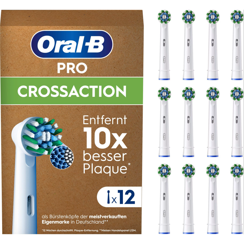 Oral-B Oral-B Pro CrossAction brush heads 12 pieces white, frustration-free packaging