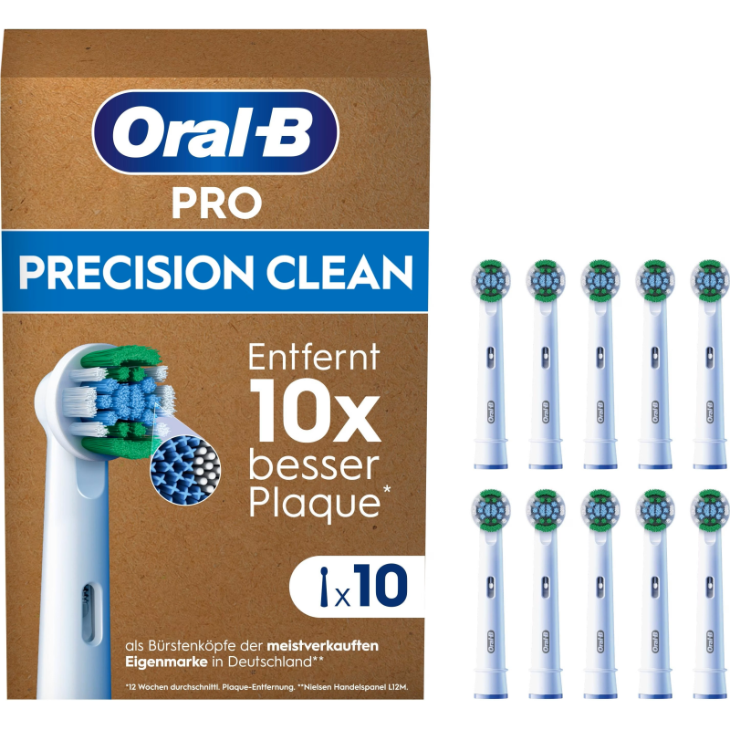 Oral-B Braun Oral-B Pro Precision Clean brush heads, pack of 10 (frustration-free outer packaging)