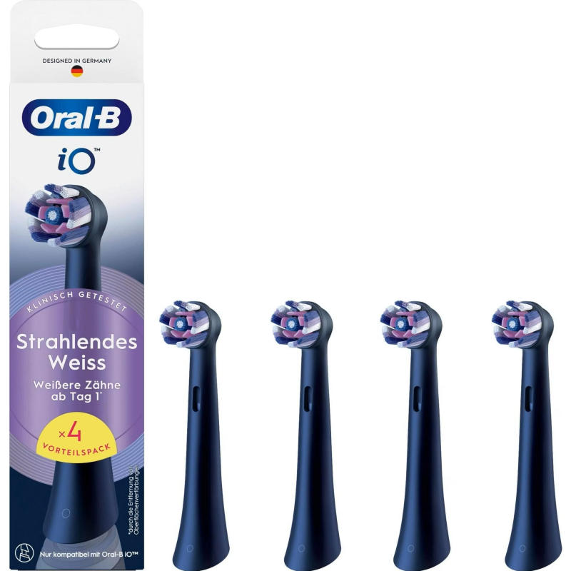 Oral-B Braun Oral-B iO Radiant White 4-pack, black brush heads, for a brightening clean