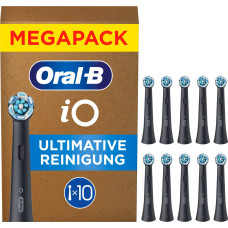 Oral-B Braun Oral-B iO Ultimate Clean 10-pack, Black Brush Heads, Superior Plaque Removal