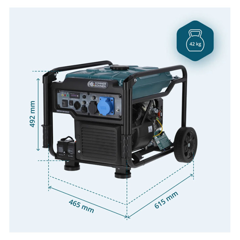 Inverterinis generatorius 6500W, KS 6500iE KONNER & SOHNEN