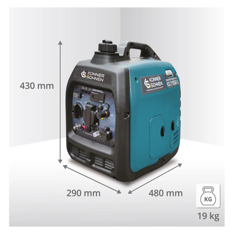 Inverterinis benzinas/dujos generatorius 2000W KS 2100IG S KÖNNER & SÖHNEN