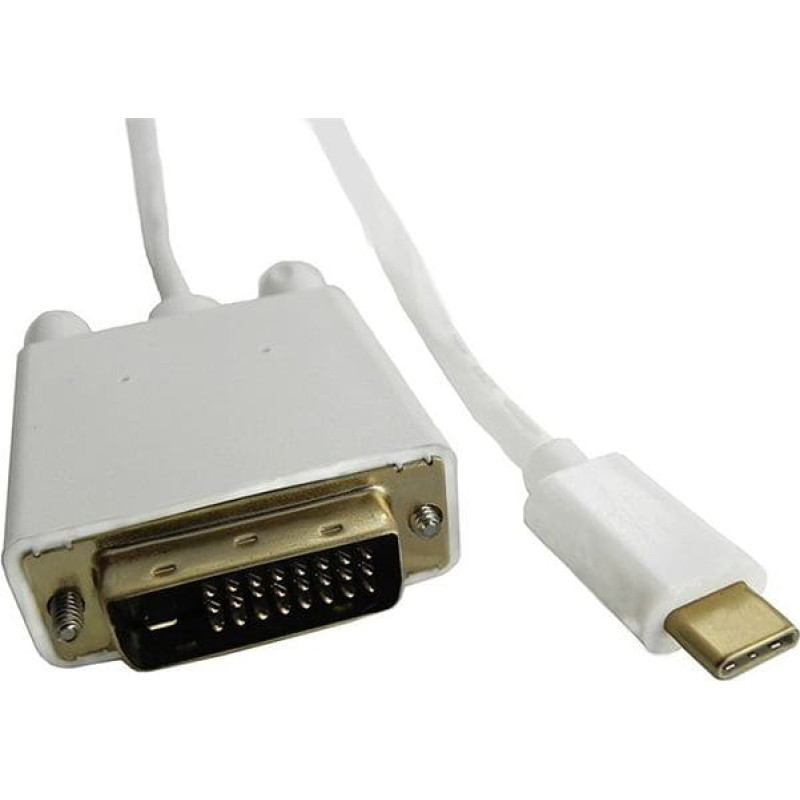 Qoltec Kabel USB Qoltec USB-C - DVI-D 2 m Biały (50417)