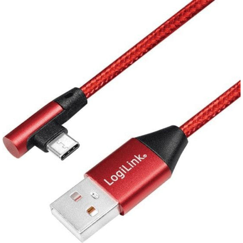 Logilink USB cable LogiLink USB-A - USB-C 0.3 m Red (CU0145)