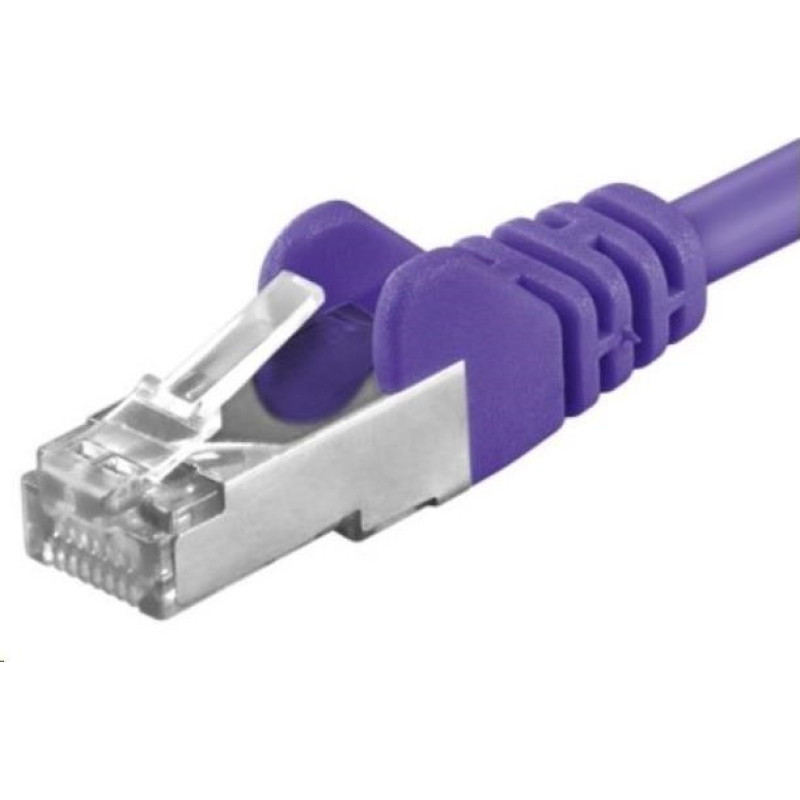 Premiumcord PREMIUMCORD Patch kabel CAT6a S-FTP, RJ45-RJ45, AWG 26/7 0,25m fialová