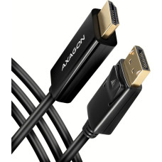 Axagon RVD-HI14C2 vaizdo kabelio adapteris 1,8 m HDMI A tipo (standartinis) DisplayPort Juoda
