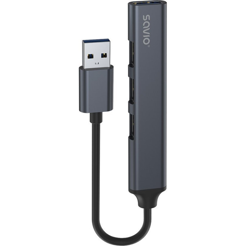Savio HUB USB Savio SAVIO HUB USB-A - 3 X USB-A 2.0 1 X USB-A 3.0 SZARY AK-70