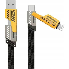 Awei Kabel USB Awei USB-A + USB-C - USB-C + Lightning 1.2 m Czarny (AWEI192)