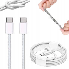 Vega Kabel USB Vega ECONOMY KABEL USB PD TYP-C DO TYP-C PD 60W BIAŁY OPLOT 2M DO IPHONE 15>