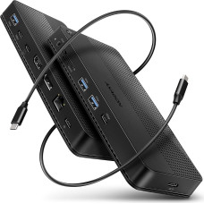 Axagon HMC-U4 knyginių kompiuterių dokas / jungčių replikatorius Vielinis USB4 Juoda