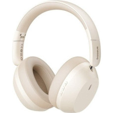 Baseus Bass 35 Max Słuchawki Przewodowy i Bezprzewodowy Opaska na głowę Muzyka USB Type-C Bluetooth Beżowy