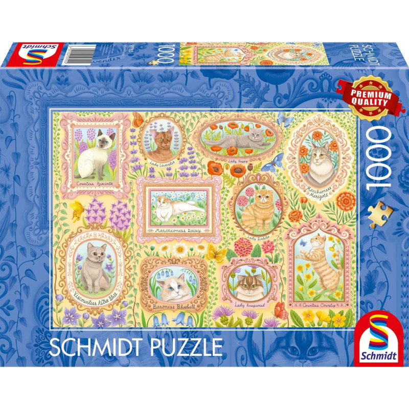 Schmidt Spiele Noble Cats in Blossom, Puzzle 1000 pieces