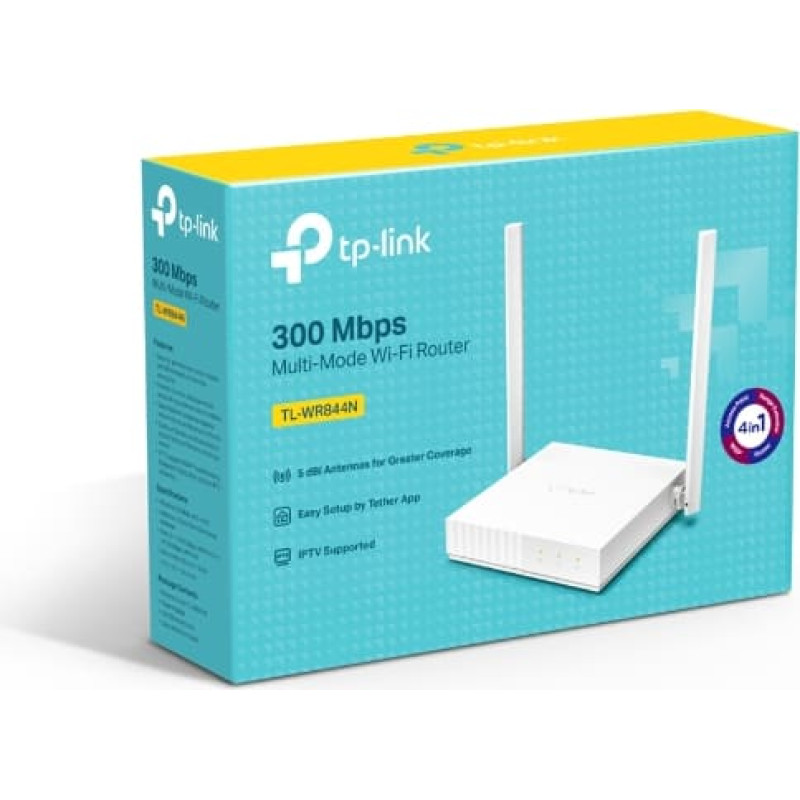 Tp-Link TL-WR844N belaidis mar&scaron;rutizatorius Greitas eternetas Viena juosta (2,4 GHz) Balta