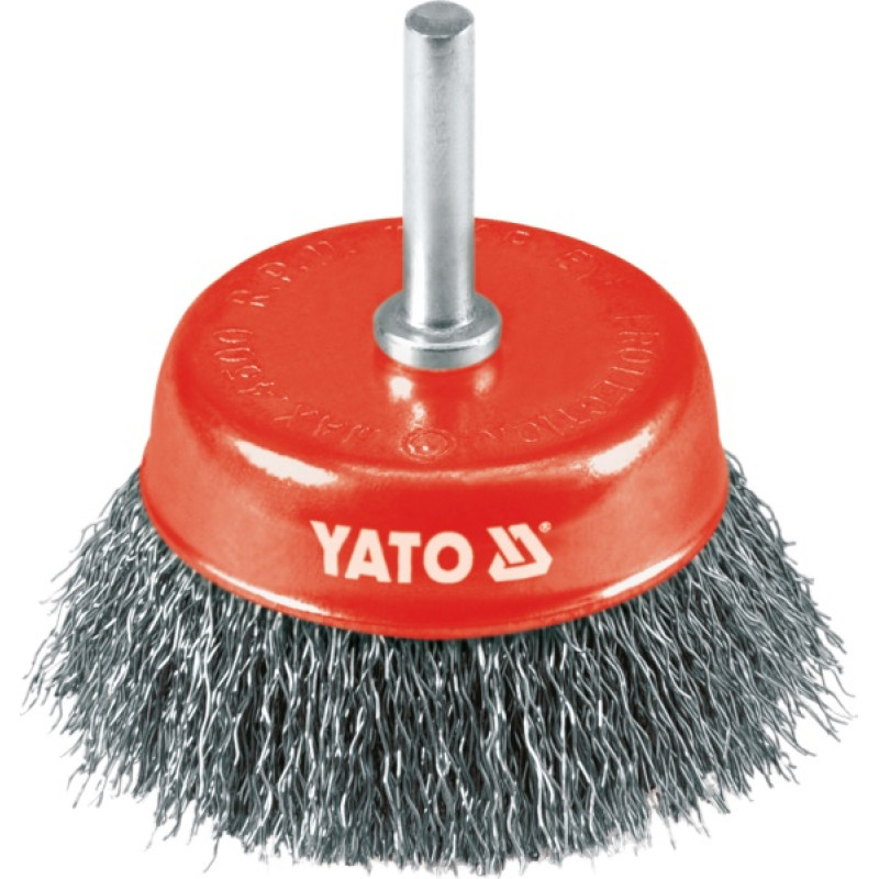 Yato SZCZOTKA DOCZOŁOWA 75mm, Z TRZPIENIEM, DRUT FALISTY - INOX  4751