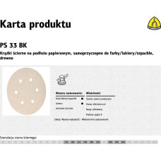 Klingspor KRĄŻEK ŚCIERNY SAMOPRZYCZEPNY 150mm  PS33BK gr.150 GLS3 /100szt.