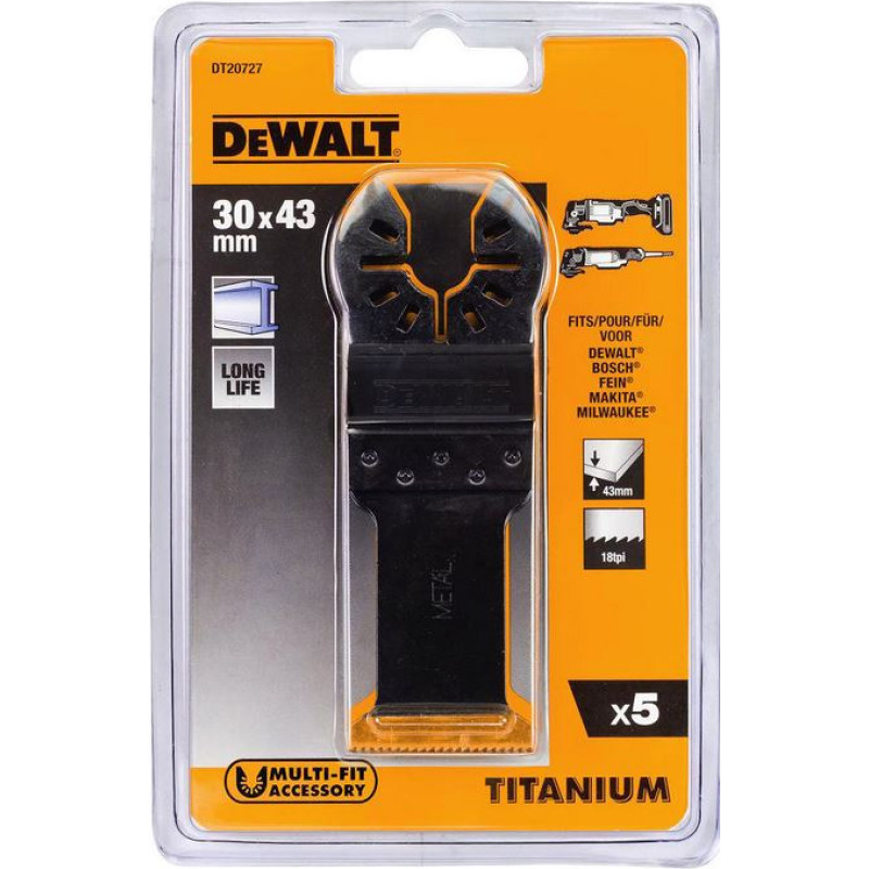 Dewalt Titanium coating 30x43mm 5pcs - DT20727