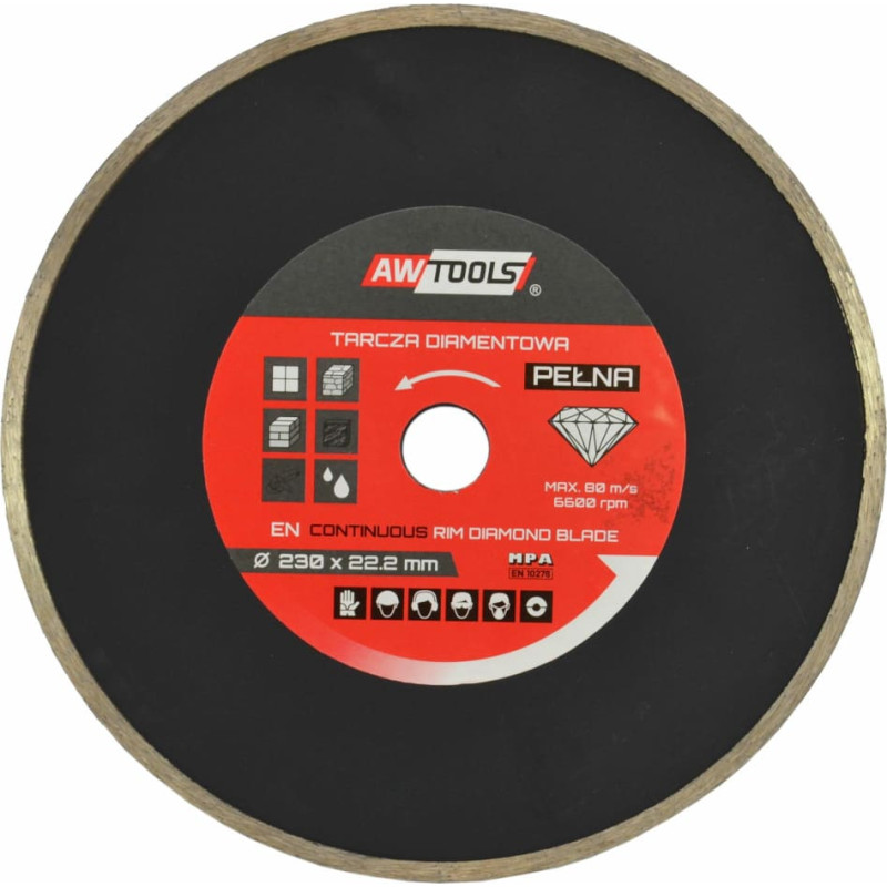 Awtools AW CONTINUOUS RIM DIAMOND SAW BLADE 115 x 22,2