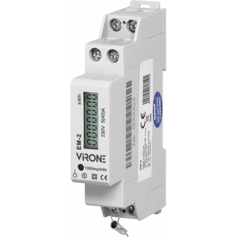 Orno 1-fazowy licznik energii elektrycznej, 40A, MID, wyjście impulsowe, 1 moduł, DIN TH-35mm