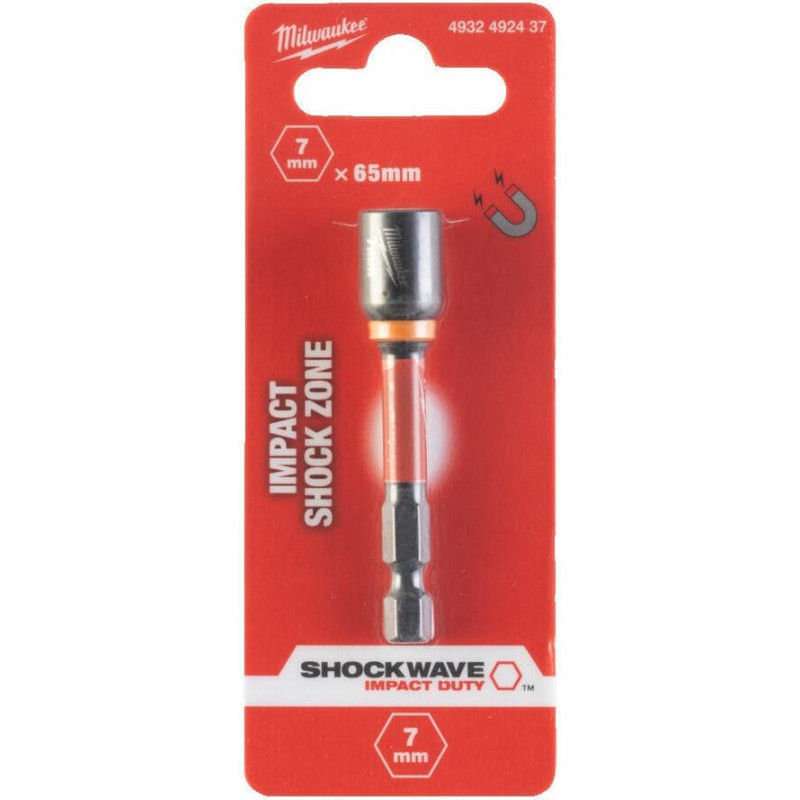 Milwaukee KOŃCÓWKA Z NASADKĄ MAGNETYCZNA HEX  7mm (65mm)