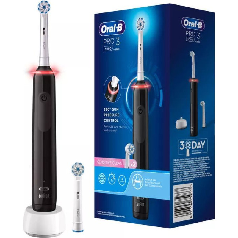 Oral-B Braun Oral-B Pro 3 3000 Sensitive Clean, electric toothbrush (black/white)