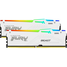 Kingston FURY 32 GB DDR5-5600 Kit, memory (white, KF556C40BWAK2-32, Beast RGB, XMP)