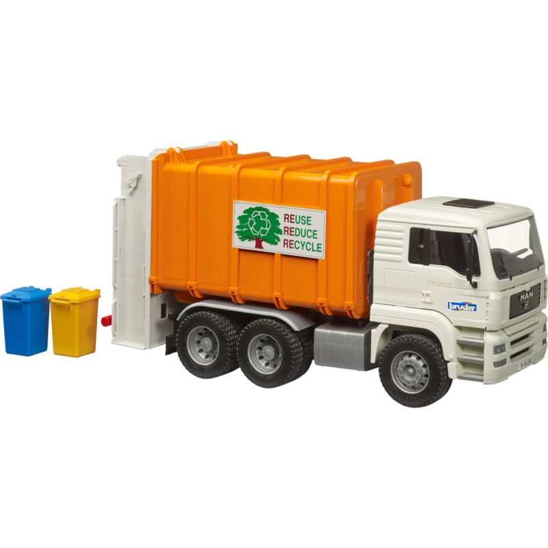 Bruder MAN TGA garbage truck rear loader, model vehicle