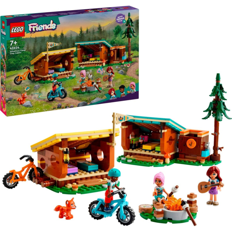 Lego 42624 Friends Cozy Cabins at Adventure Camp, construction toy