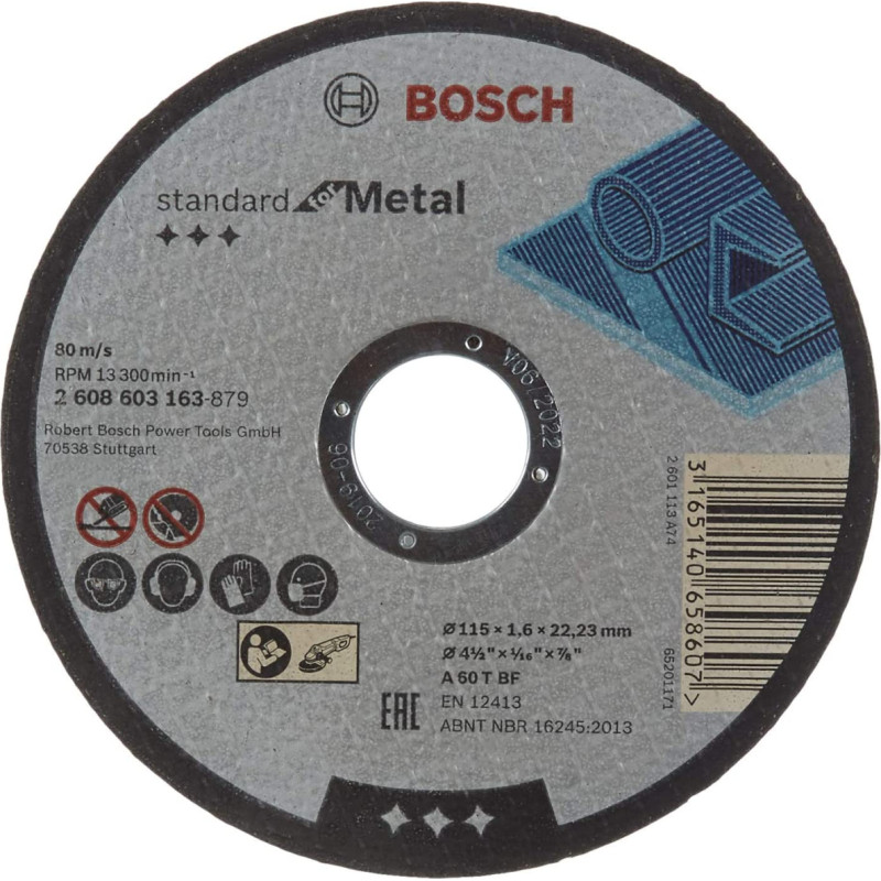 Bosch cutting disc Standard for Metal 115 x 1.6 mm (A 60 T BF)