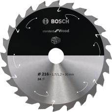 Bosch Powertools circular saw blade Standard for Wood, 216mm, 24Z (bore 30mm, for cordless miter saws)
