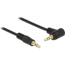 Delock cable Audio 3.5mm male/male angled black 0.5m