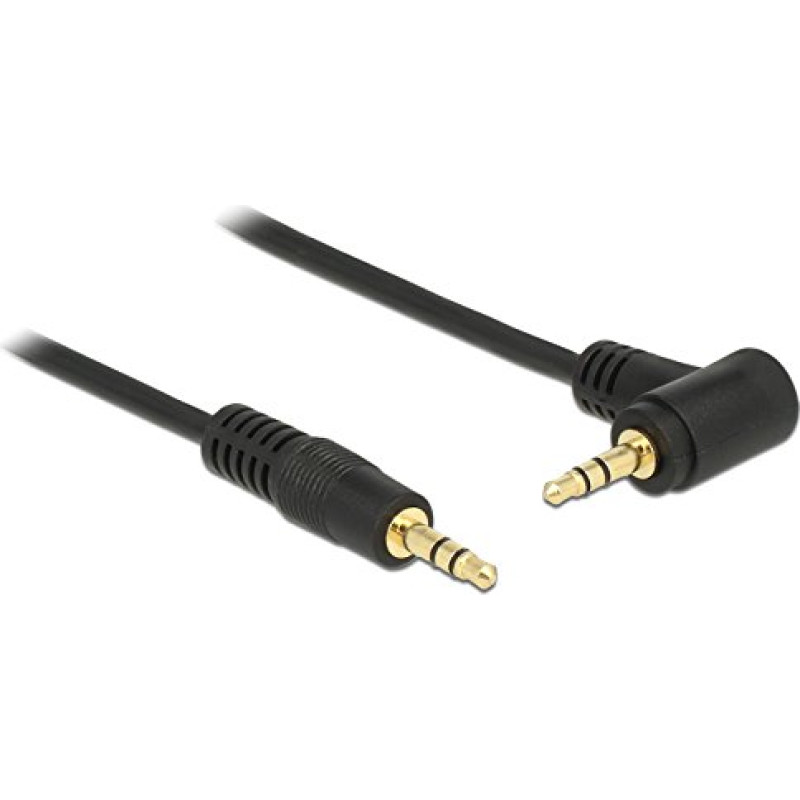 Delock cable Audio 3.5mm male/male angled black 0.5m