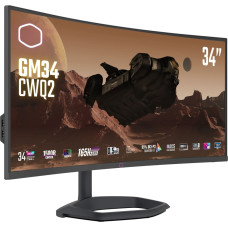 Cooler Master GM34-CWQ2, LED monitor - 34 - black, UWQHD, VA, curved, quantum dot, 180Hz panel