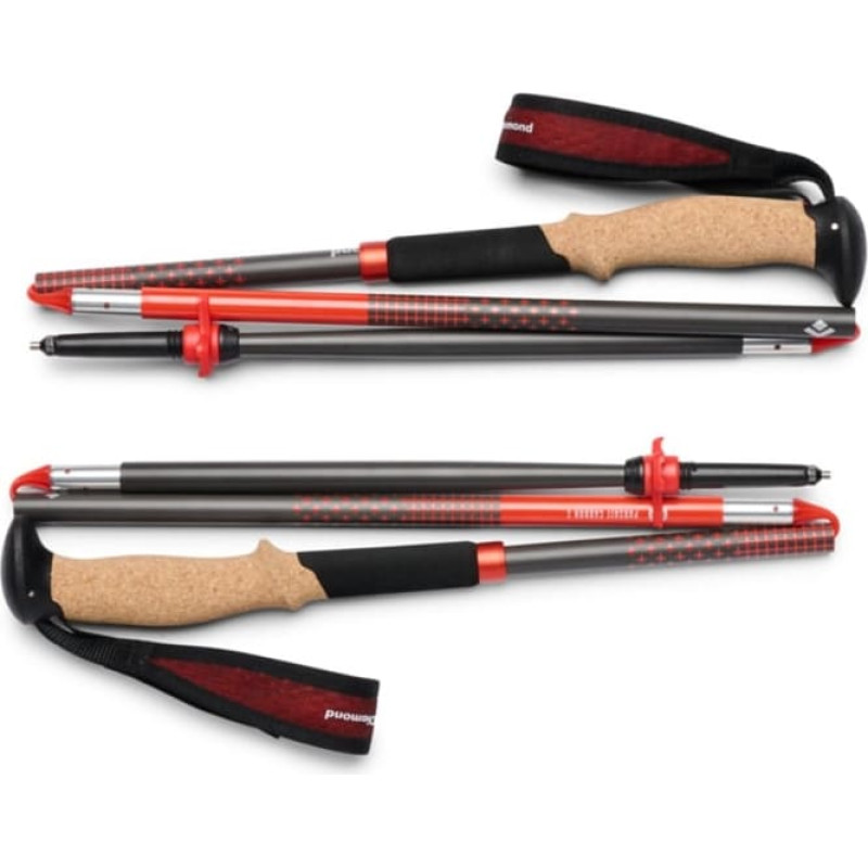 Black Diamond Trekking Poles Pursuit Carbon Z (anthracite/orange, 1 pair, 120 cm)