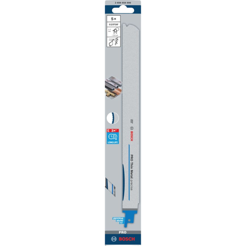 Bosch BRZESZCZOT DO PIŁY SZABLASTEJ PRO THIN METAL PRECISE S1237EAF 1,1&nbsp;x&nbsp;25&nbsp;x&nbsp;300mm /5szt.