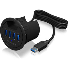 Icy Box IB-HUB1403 USB 3.2 Gen 1 (3.1 Gen 1) Type-A 5000 Mbit/ai Juoda