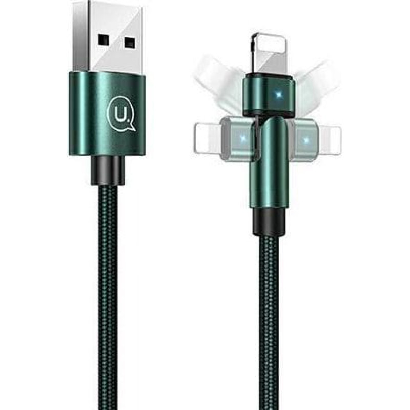 Usams USB cable Usams USB-A - Lightning 1 m Green (6958444929255)