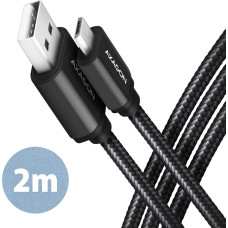 Axagon BUMM-AM20AB USB kabelis USB 2.0 2 m Micro-USB B USB A Juoda