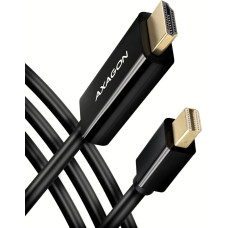 Axagon RVDM-HI14C2 Mini-DisplayPort zu HDMI Adapterkabel 4K/30 Hz 180 cm lang - Kabel - Digital/Display/Video 1,8 m Mini DisplayPort Juoda