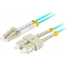 Lanberg Patchcord światłowodowy Lanberg MM LC/UPC-LC/UPC DUPLEX 3.0MM OM3 50/125 LSZH 0.5m aqua