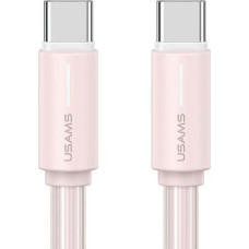Usams Kabel USB Usams USAMS Kabel USB-C/USB-C 1m SJ734 60W różowy/pink YU Series SJ734USB04 (US-SJ734)