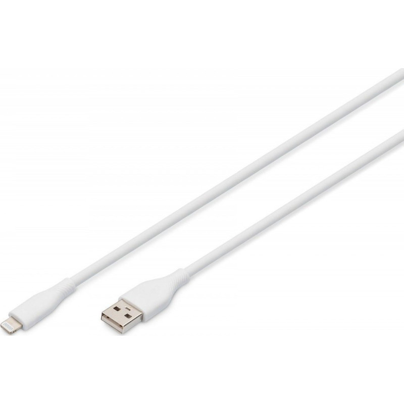 Digit Kabel USB DIGIT USB Silicone charging cable, USB-A - Lightning 0,5m, USB 2.0, 12W, white