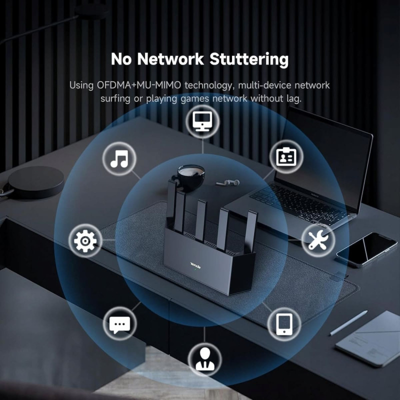 Tenda Wireless Router|TENDA|Router|3000 Mbps|Mesh|IEEE 802.3|IEEE 802.3ab|IEEE 802.3u|IEEE 802.11a|IEEE 802.11b|IEEE 802.11g|IEEE 802.11n|IEEE 802.11ac|IEEE 802.11ax|3x10/100/1000M|1x10/100/1000M|Number of antennas 5|TX12LPRO