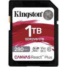 Kingston Karta Kingston Canvas React Plus SDXC 1 TB Class 10 UHS-II/U3 V60 (SDR2V6/1TB)