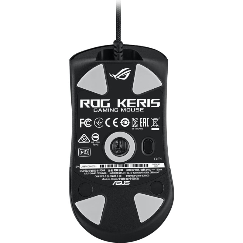 Asus ROG Keris kompiuterio pelė Žaidimams Dešinės rankos RF Wireless + USB Type-A 16000 DPI