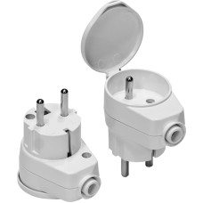 Awtools AW ANGLED PLUG w/ SOCKET & FLAP COVER 10pcs WHITE WT-16U/G-K