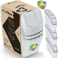 Prosperplast KEDEN KOSZ NA ŚMIECI SORTIBOX 20L SET 3 - POPIELATY