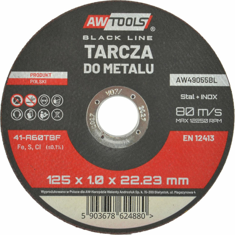Awtools AW METAL CUTTING DISC 125*1,6mm BLACK LINE