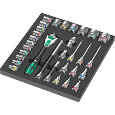 Wera 9722 foam insert 8000 C Zyklop 1/2 ratchet set 1, 31 pieces, tool set (black/grey, ratchet and socket set, in foam insert for workshop trolley)